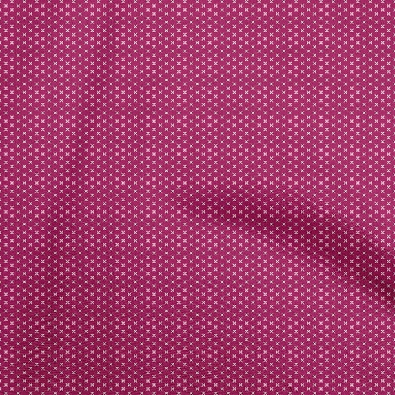 oneOone Cotton Poplin Magenta Fabric Geometric Craft Projects Decor Fabric Printed By The Yard 42 Inch Wide