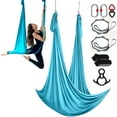 thumbnail image 1 of VEVOR Aerial Silk & Yoga Swing, 11 Yards, Aerial Yoga Hammock Kit with 100gsm Nylon Fabric, Full Rigging Hardware & Easy Set-up Guide, Antigravity Flying for All Levels Fitness Bodybuilding, Blue, 1 of 9