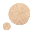 thumbnail image 4 of Cotton Drink Coaster, Handmade Round Drinking Cup Mat for Home Kitchen, 4.3", 4 of 8