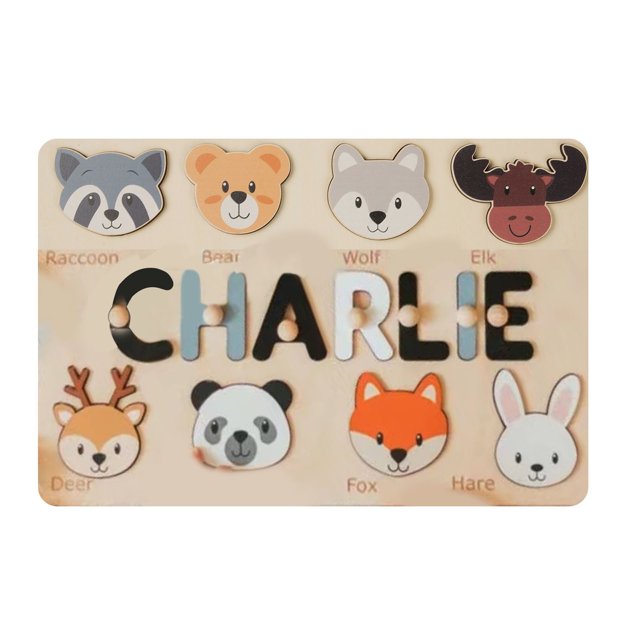 Children's Personalized Name Puzzle Wooden Educational Toy Birthday Gift
