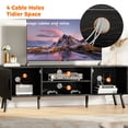 thumbnail image 4 of TV Stand for TVs up to 60", Mid Century TV Console with Adjustable Shelf, Modern Entertainment Center Media Console Table for Living Room in Pure Black, 4 of 6