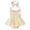 Beige, variant on Girls Sleeveless Solid Bowknot Rib Romper Skirts Headbands Outfits