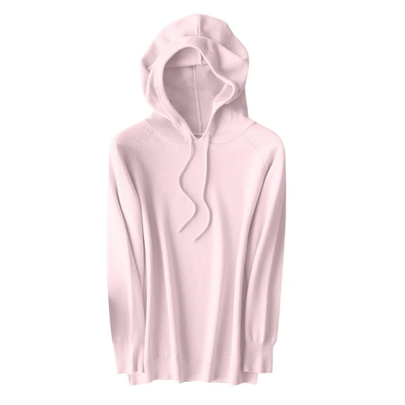 Fall Winter Fashion Sweatshirts For Women Casual Solid Color Hooded Pocket Long Sleeved Hoodie Pullover 2025 (L)