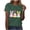 A35 Green, variant on Easter T-Shirts for Women Crewneck Short Sleeve Cotton tops Happy Easter Bunnies with Bows Graphic Casual Summer Basic Tees XL