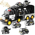 thumbnail image 1 of Doloowee Juguetes para camiones de policía para niños pequeños de 3, 4, 5 y 6 años, camión 5 en 1, coche de juguete con potencia de fricción, regalos de cumpleaños de Navidad para niños y niñas de 3 a, 1 of 3