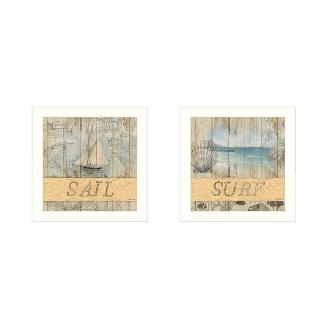 TrendyDecor4U "Voile/surf" par Dee Dee Imprimé Encadré Wall Art