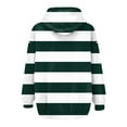 thumbnail image 2 of Women's Zipped Up Hooded Sweatshirts Fashion Striped Casual Fall Winter Cardigan Color Block Oversized Hoodies Outerwear, 2 of 4