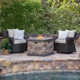 thumbnail image 2 of Augusta Outdoor 3 Piece Wicker Rocker and Gas Firepit Set, 2 of 13