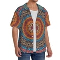 thumbnail image 4 of Disketp Men's Hawaiian Mandala Print Shirts Button Down Holiday Beach Shirts-Small, 4 of 7