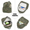 thumbnail image 5 of FORMRS Mini Backpack Purse for Women Quilted Travel Daypack Casual Shoulder Bag, Green Forest Animals Pattern, 5 of 7
