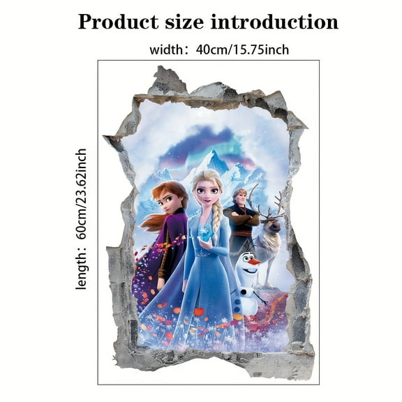 Elsa and Princess Anna Wall stickers are self-adhesive for living room and bedroom background wall decoration, suitable for bedroom and living room decoration
