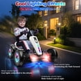 thumbnail image 4 of VIBESPARK 12V Electric Go Kart, Ride on Toys for Toddlers with Cool Flashing Lights, Foldable Electric Cars, Ride on Cars w/ Adjustable Seat, Built-in Music, EVA Wheels, White, 4 of 8