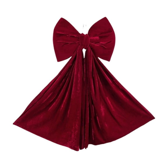 Extra Large Christmas Tree Topper Bow | 34x16 Inch Giant Velvet Red Bow for Christmas Tree, Wreaths, Wall Decor, Wedding & Party Decorations, Bow