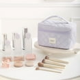 thumbnail image 6 of Fashionable Quilted Makeup Bag Toiletry Storage Bag Large Capacity Beauty Organized Suitable for Travel and Home Use, 6 of 13