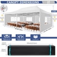 thumbnail image 3 of SANOPY 13x26 Heavy Duty Canopy with 6 Sidewalls, 2 Height Adjustable Commercial Tent,Pop up Party Wedding Tent,Outdoor Gazebo with Wheeled Bag,White, 3 of 9