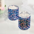 thumbnail image 2 of Yayeee 4 Pack Qtip Holder Bathroom Cotton Swab Canister with Lid Clear Dispenser Set, Blue Daisy, 2 of 6