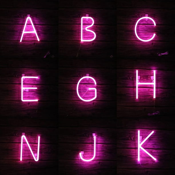 Luces LED rosas con letras luminosas, números, luces de neón, luces con forma, linternas, luces navideñas, decoración navideña.