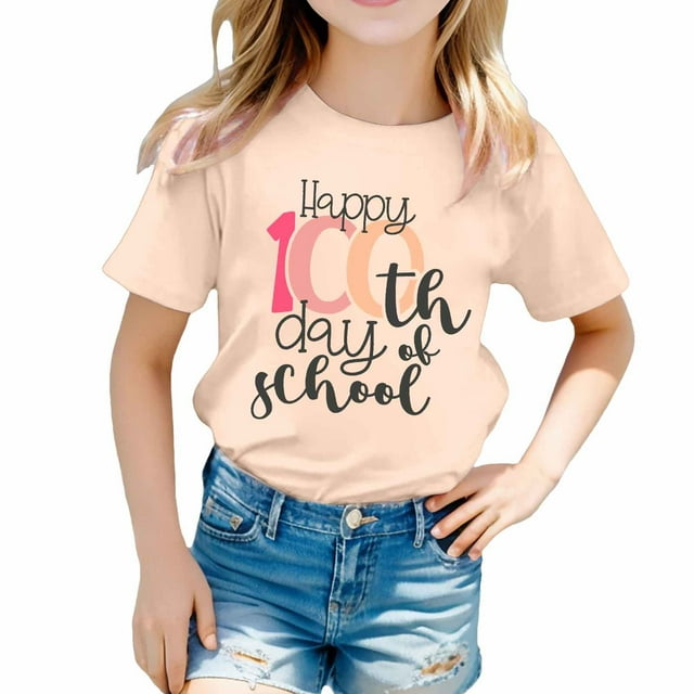 Product Category Using Kids Tops and Tees Printed Round Neck Short Sleeve Tee for Boys and Girls