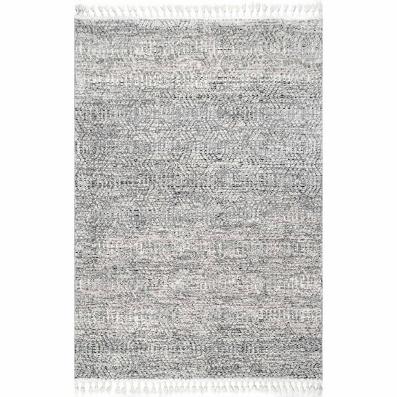 nuLOOM Arielle Soft Trellis Textured Tassel Area Rug, 7' 10" x 10' 10", Gray