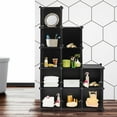 Gymax 12Cube Stackable Storage Organizer, Plastic Cubic Shelves with