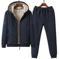 thumbnail image 3 of guisaled Men Sweatsuits Sets Sherpa Lined Fleece Tracksuits 2 Piece Hoodeis Full Zip Sweatsuits Set Winter Warm Sweatpants Suits Outfit Clearance, 3 of 9
