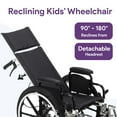 thumbnail image 2 of ProHeal Reclining Pediatric Wheelchair 12" - Lightweight Foldable Transport Reclining Chair for Children - Caregiver Breaks, Ultra Light, Padded Flip Back Arms, Elevating Leg Rests, 2 of 8