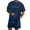 Dark Blue, variant on LOS ANGELES Men's Casual 2-Piece Set, Solid Color Short Sleeve Crewneck Tee and Shorts, Relaxed Summer Outfit For Everyday Lounge Wear,Black,L