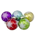 thumbnail image 2 of Northlight Solid and Snowflake Christmas Glass Ball Ornaments - 2.25" (57mm) - Multi - 9ct, 2 of 4