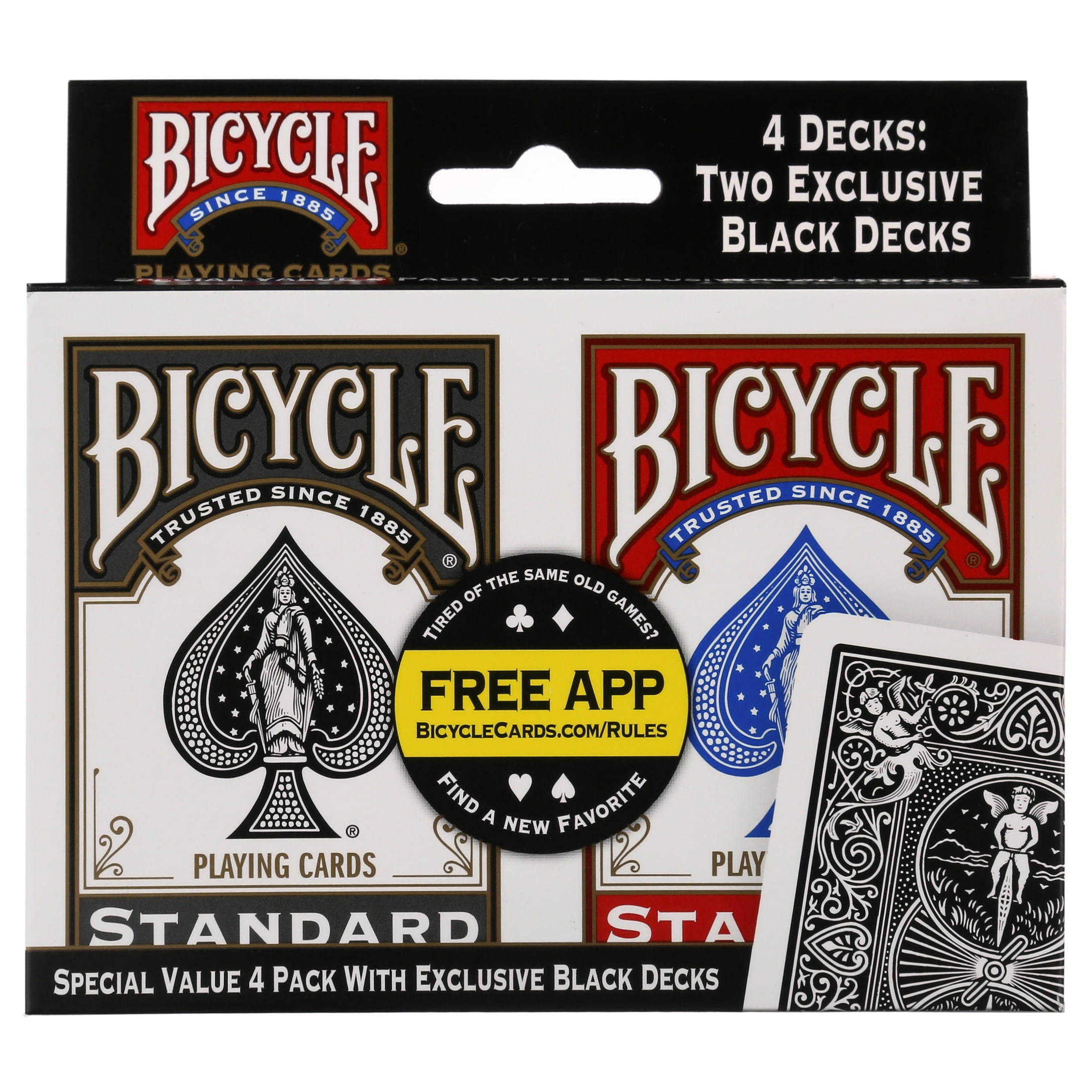 4 Pack Value Deal Bicycle Wounded Warrior Playing Cards Made in The USA