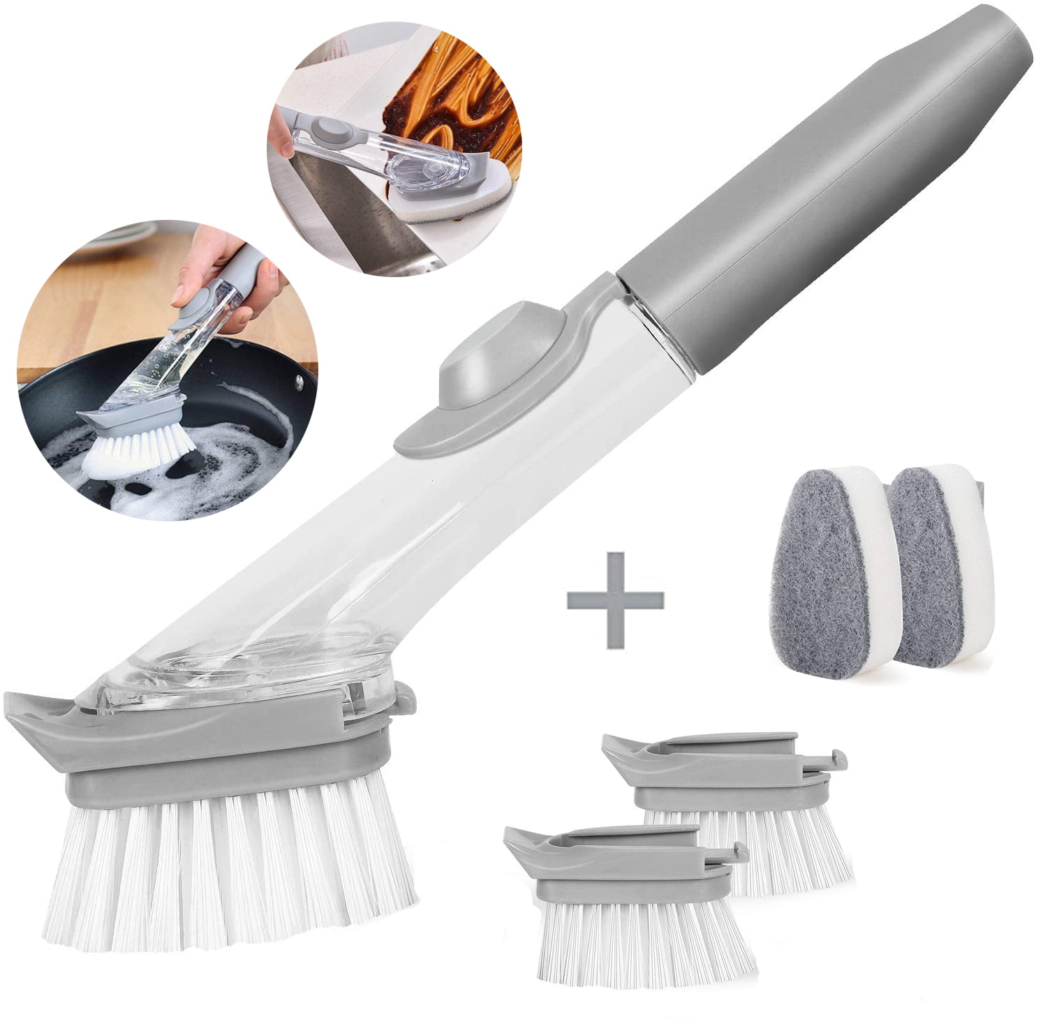 Detachable Cleaning Accessories Cleaning Brushes Sponge Brush Kitchen Supplies