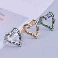 thumbnail image 3 of Necvior Trendy Heart Shaped Rings Jewelry Stylish Stainless Steel Love Band Adjustable Open Heart Rings For Women And Men, 3 of 13
