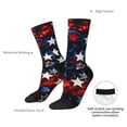 thumbnail image 4 of Gukieu Red Blue White Stars Print Contrast Color Mid-calf Socks, Sweat-wicking Athletic Socks, Unisex Clothing Accessories, 4 of 6