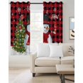 thumbnail image 2 of Red Snowman Christmas Blackout Curtains for Bedroom/Living Room, Thermal Insulated Kitchen Curtains, Xams Tree Snowflake Gifts Winter Plaid Grommet Darkening Window Treatment Drapes 42"x84"x2, 2 of 8
