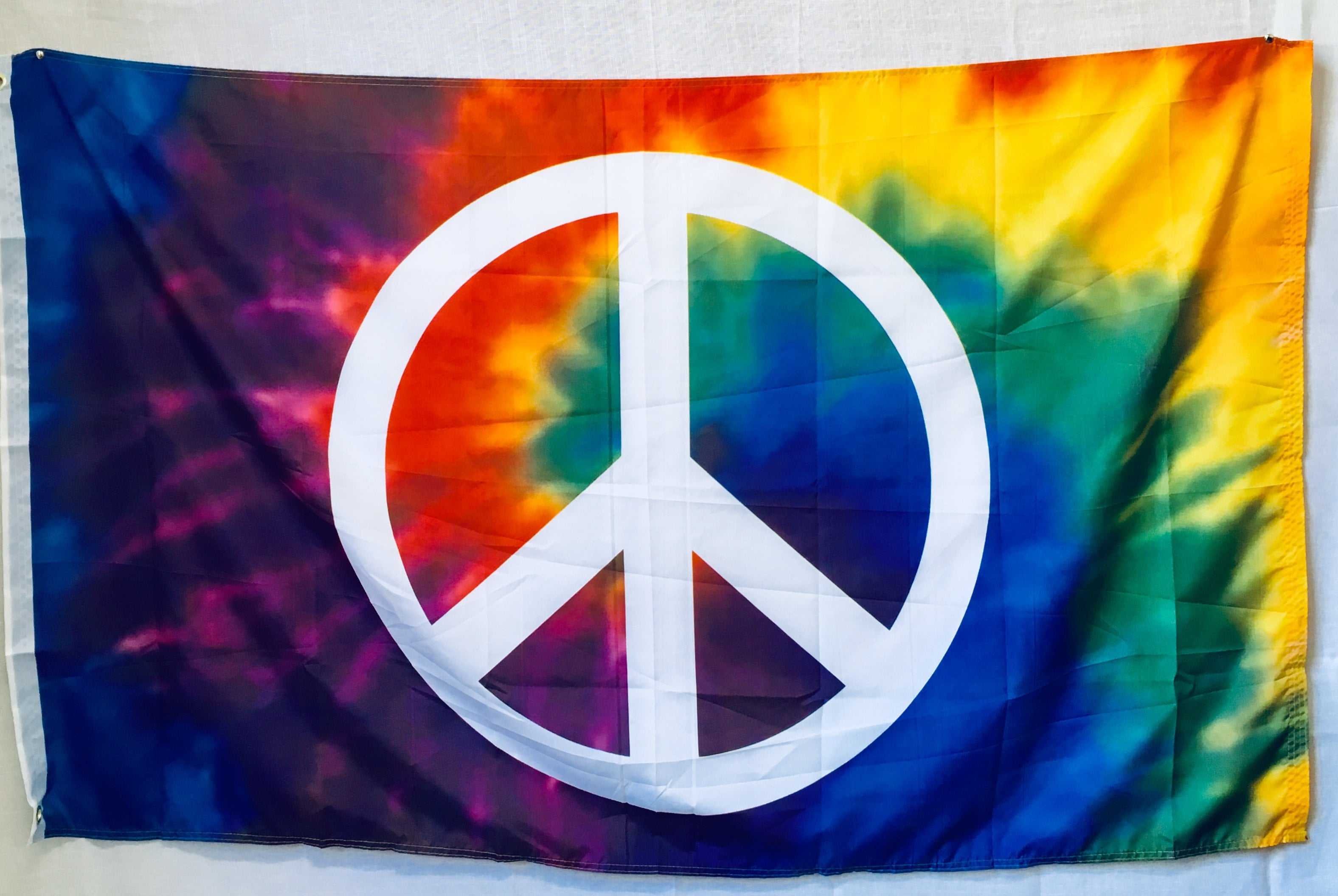 PEACE GRAFFITI FLAG 3'x5' Vertical Banner Sign & Hand Vibrant Polyester 