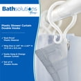 thumbnail image 4 of Kenney Rust-Proof Plastic Shower Curtain Double Hooks, Set of 12, White, 4 of 6