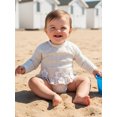 thumbnail image 6 of BemeyourBBs Toddler Baby Girl Swimsuit Newborn Infant Bathing Suit One-Piece Swimsuits Flower Striped Rash Guard Long Sleeve Zipper Swimwear Summer Beach Wear, 6 of 9