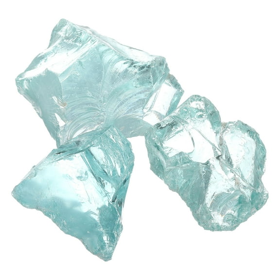 Uxcell Crushed Glass, 5-8mm High Luster Crushed Glass Broken Glass, Light Blue