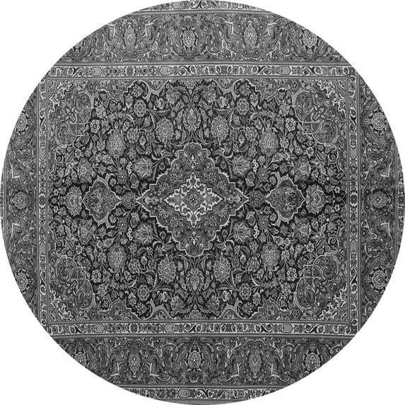 Ahgly Company Indoor Round Medallion Gray Traditional Area Rugs, 3' Round