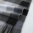 thumbnail image 3 of Calvin & Olivia Ultra-Soft Comfort Feel Unisex Winter Solid Plain Scarves Wool Feel Classic Super Soft Luxurious Scarf Black Gray White Check, 3 of 6