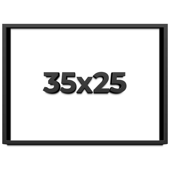 35x25 Shadow Box Frame Black | 1 inches Deep Real Wood Contemporary Shadowbox Display Frame | UV