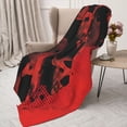 thumbnail image 3 of Sikiie Red And Black Abstract Skull Cozy Flannel Fleece Throw Blanket: Lightweight & Thick for All Seasons - Perfect for Women, Men, & Kids"50"x40", 3 of 6