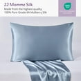 thumbnail image 4 of Mulberry Park 100% Silk Pillowcase - 22 Momme, Grade 6A Mulberry Silk - Deep Envelope Closure - Steel Blue/Queen (20" x 30"), 4 of 10