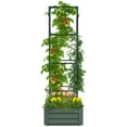 thumbnail image 1 of Outsunny Galvanized Raised Garden Bed with 4-Tier Trellis Tomato Cage Green, 1 of 10