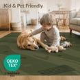thumbnail image 4 of ODIKA 2'x3' Olive Green Deep Geometric Waves Washable Doormat Modern Abstract Lines with Subtle Shapes for Entryway, Kitchen, Laundry Room, Non-Slip, Low Pile, 4 of 7