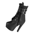 thumbnail image 2 of 1/6 Fashion Boot High Heeled Shoes for 12" Action Figure High Figures Accessory Black, 2 of 9