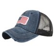 thumbnail image 2 of Memorial Day Mens Trucker Cap Us Flag Patch Washed Vintage Mesh Back Breathable Patriotic Casual Hats, 2 of 2