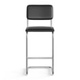 thumbnail image 2 of Pemberly Row Vegan Leather Bar Height Stool (Set of 2) in Black, 2 of 5