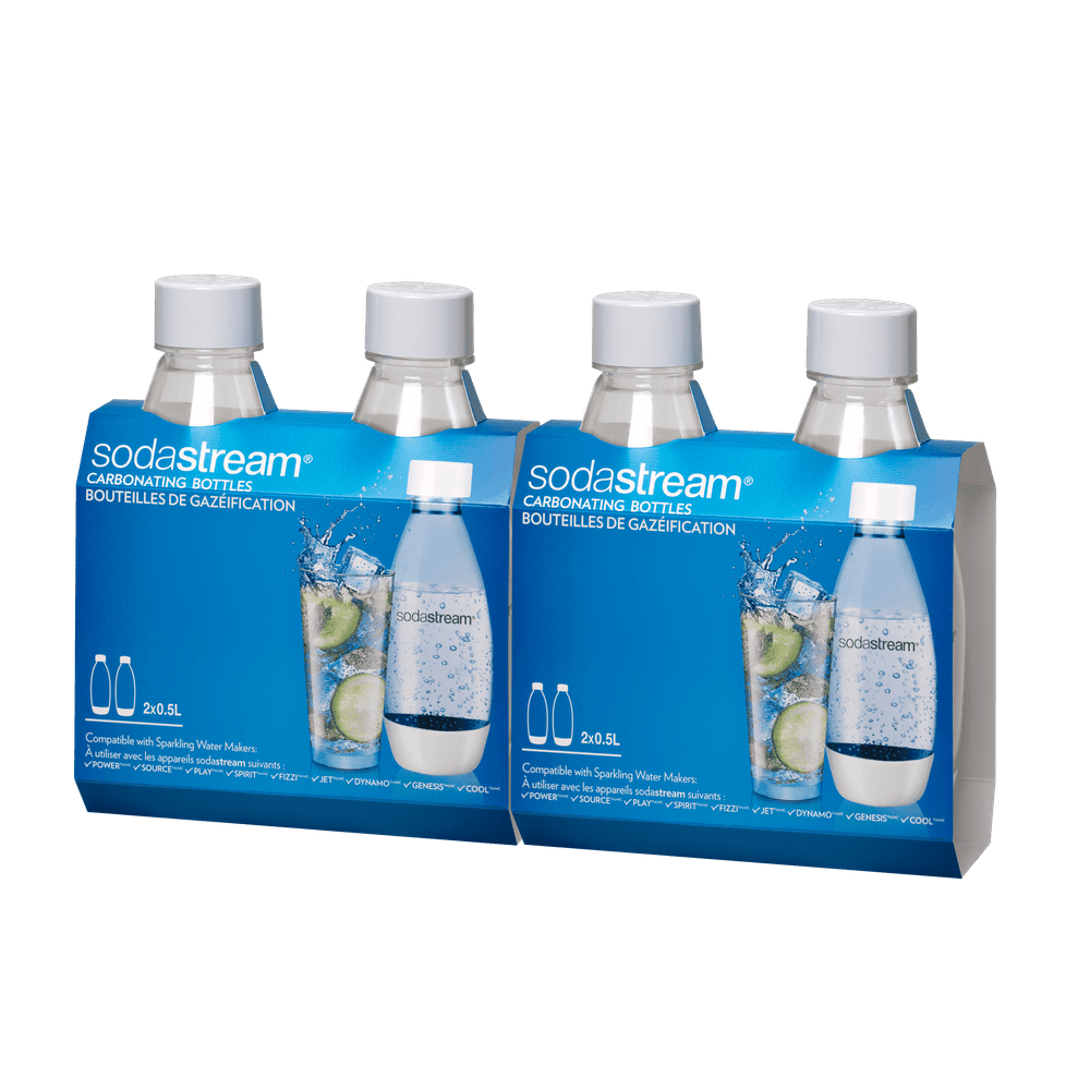 SodaStream 1/2 Liter Slim Carbonating Bottle 4Pack, White Walmart
