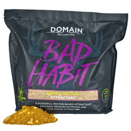 Domain Outdoor Bad Habit Whitetail Deer Attractant - Berry Infused High Protein Mineral Supplement for Long Range Attraction 20 lb.