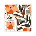 thumbnail image 2 of NextWall  Garden Block Floral Peel and Stick Wallpaper 20.5 in. W x 18 ft. L - Orange & Ebony, 2 of 8